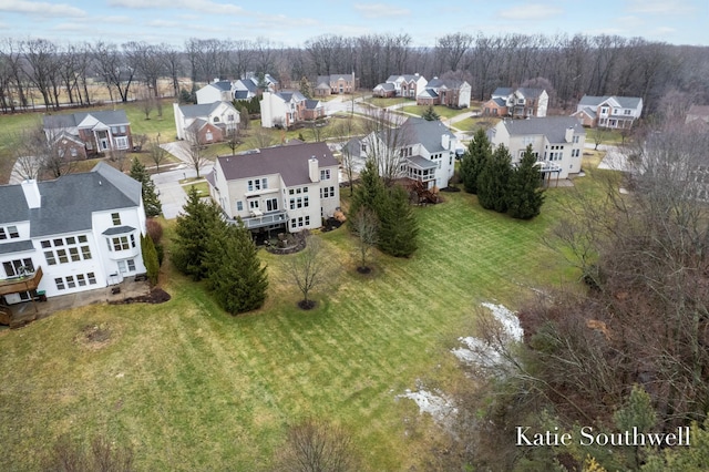 aerial view featuring a residential view