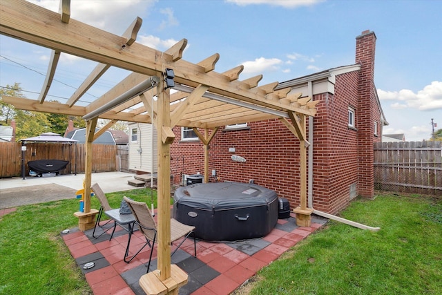 15118 Mulberry St, Southgate, MI 48195 - view of patio featuring area for grilling, a fenced backyard, and a pergola