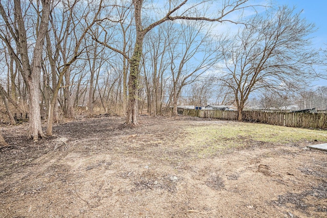 view of yard with fence