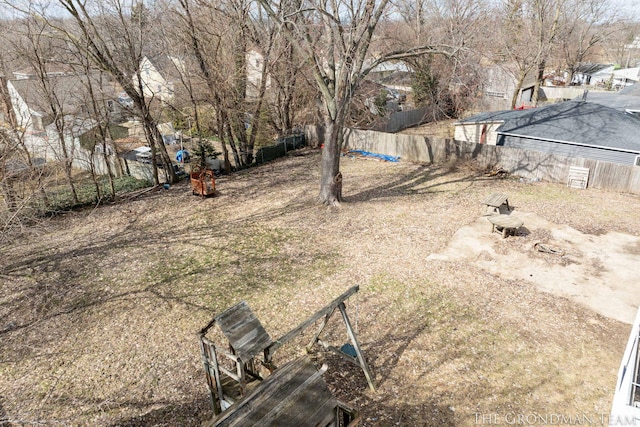 view of yard featuring a fenced backyard