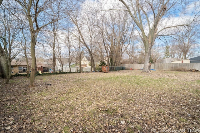 view of yard with fence