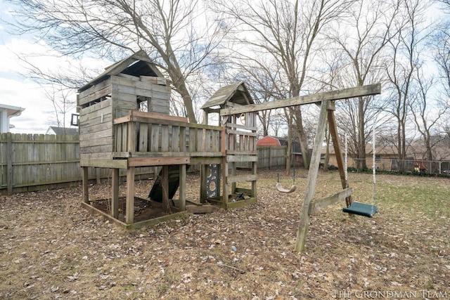 view of playground with fence