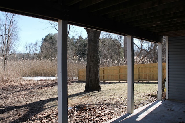 view of yard featuring fence