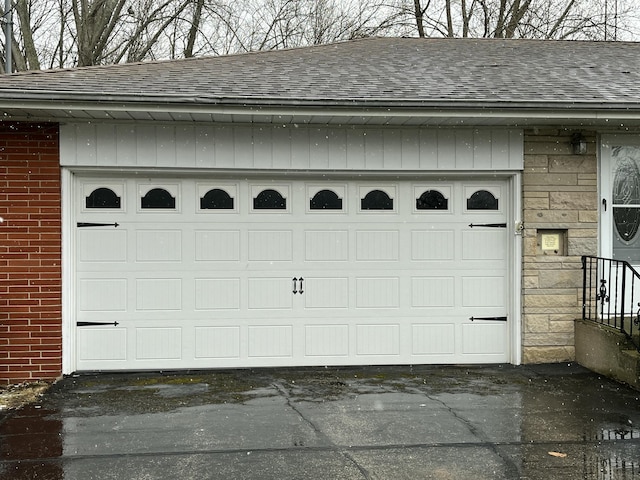 garage with driveway