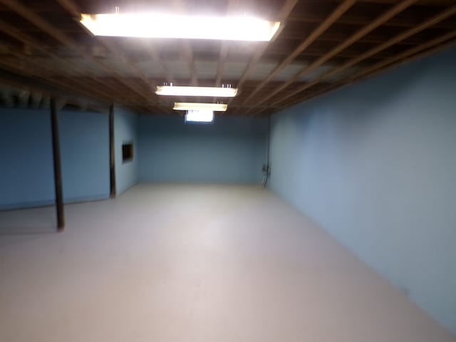 view of finished basement