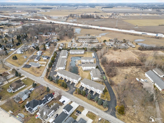 aerial view with a residential view