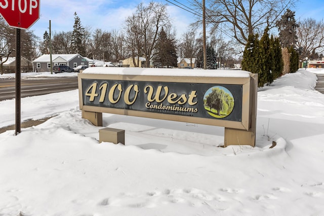 view of community sign