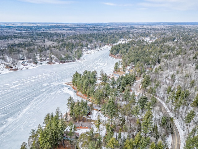 bird's eye view featuring a view of trees