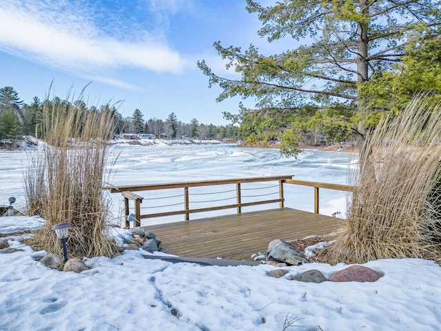 view of dock with a deck