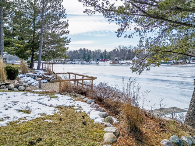 view of dock area