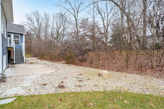 view of yard with a patio area