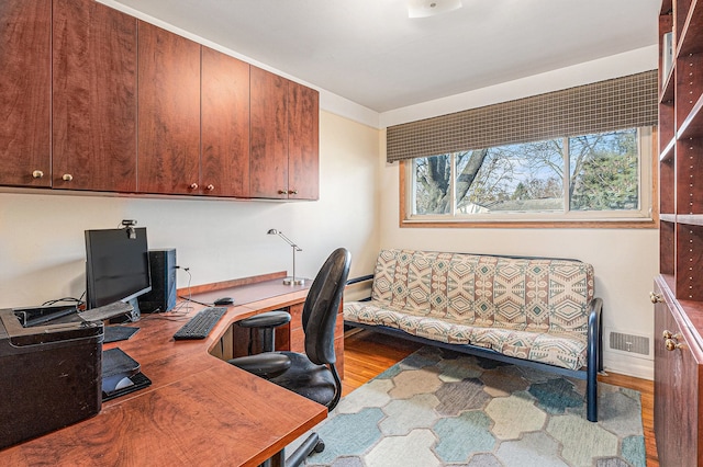 office with wood finished floors