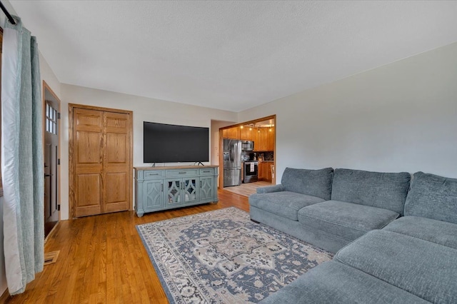 living area with light wood-style flooring