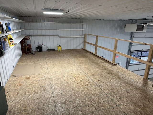 garage featuring metal wall