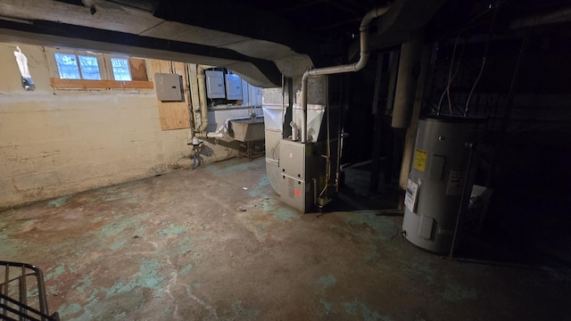 77 Irwin Ave, Muskegon, MI 49442 - basement with electric panel and electric water heater