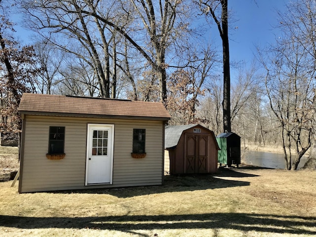 view of shed