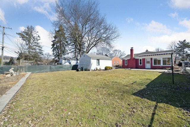 view of yard featuring fence