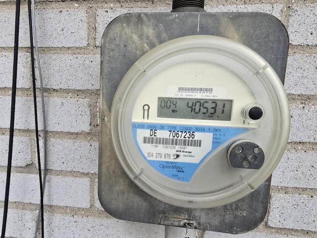 exterior details with electric meter