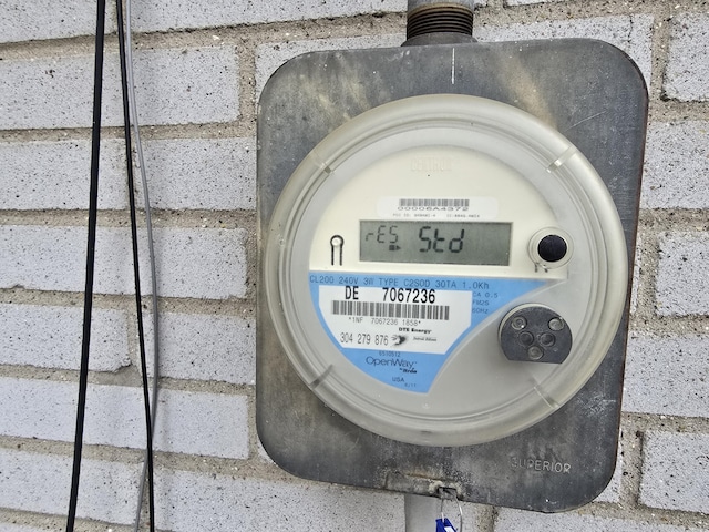 exterior details featuring electric meter