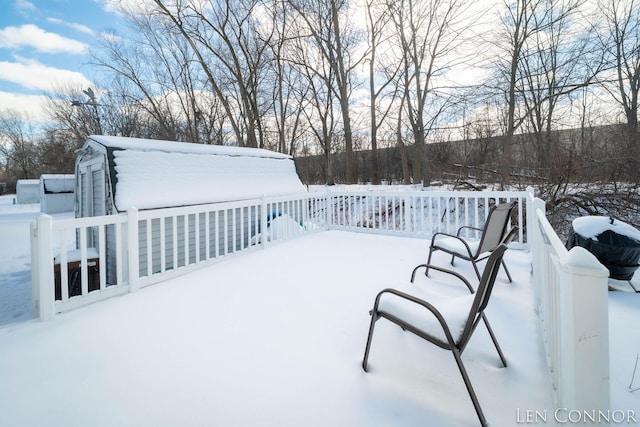 view of yard covered in snow