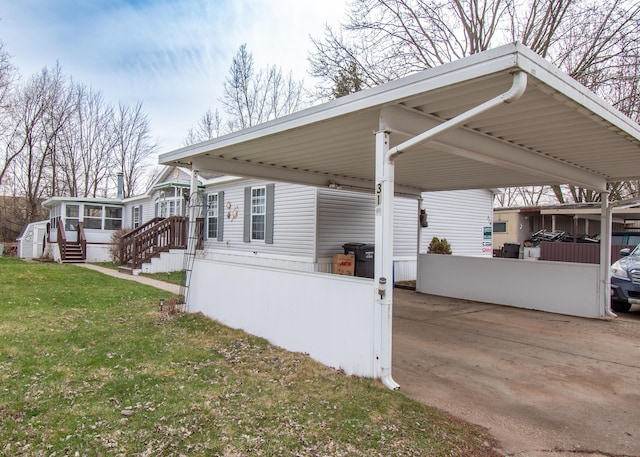view of patio with a carport