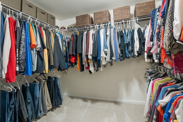 spacious closet with carpet flooring