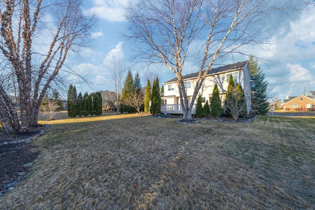 view of yard featuring a deck