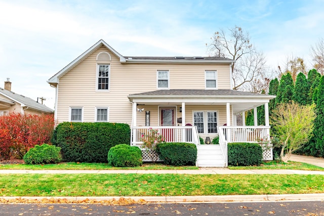 view of front of property with covered porch