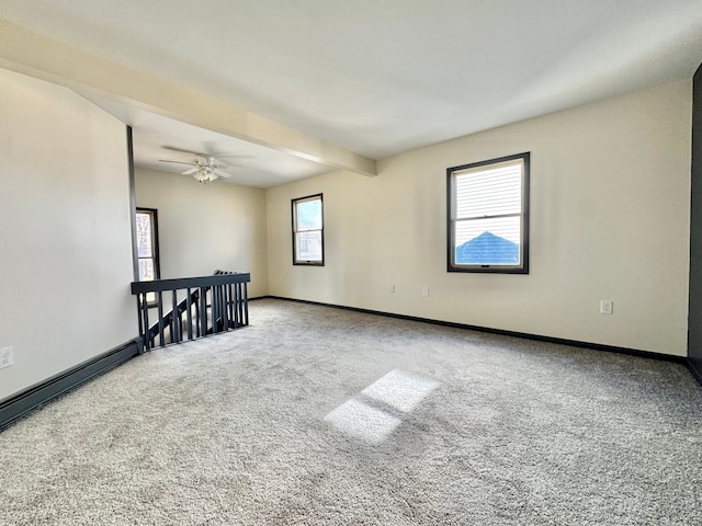 spare room with baseboards and carpet floors