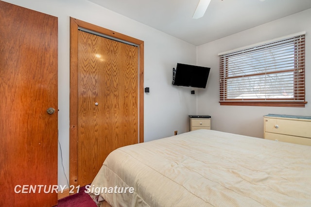 bedroom featuring a ceiling fan