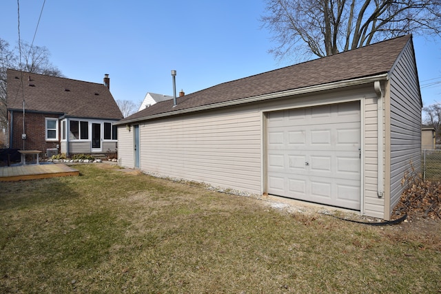 garage featuring fence