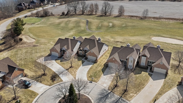 bird's eye view with a residential view and golf course view