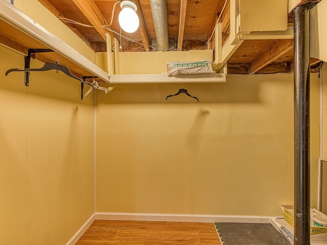 spacious closet with light wood-style flooring