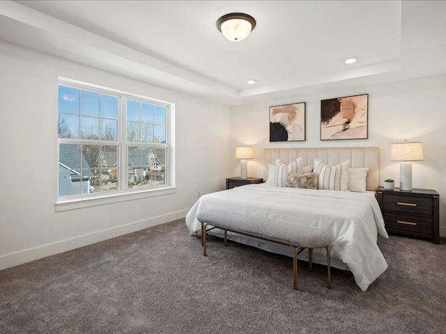 545 Village Ln, Milford, MI 48381 - carpeted bedroom featuring recessed lighting, baseboards, and a raised ceiling