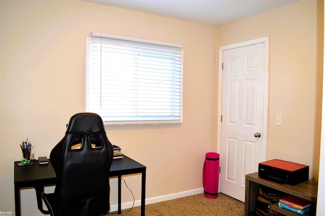 office area with baseboards