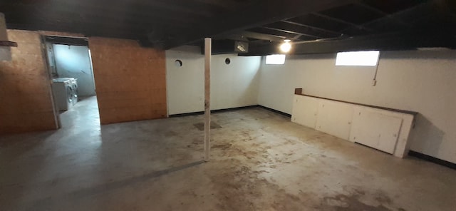 below grade area with washer / dryer