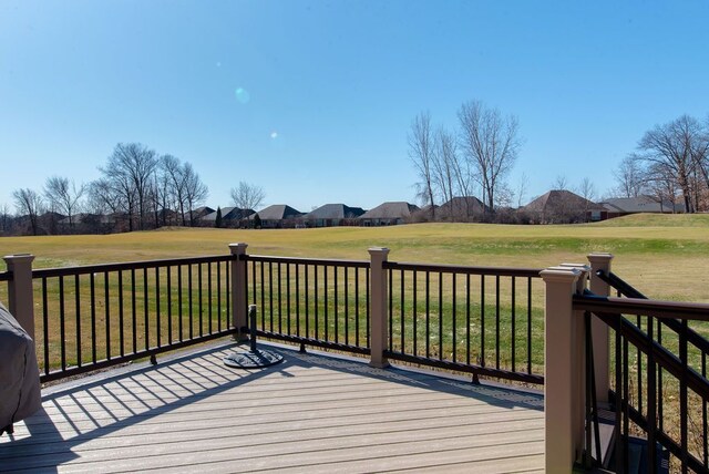 deck with a lawn