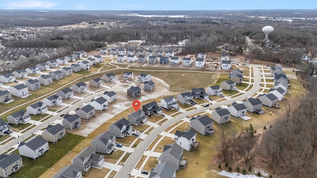 bird's eye view featuring a residential view