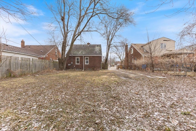 view of yard with fence