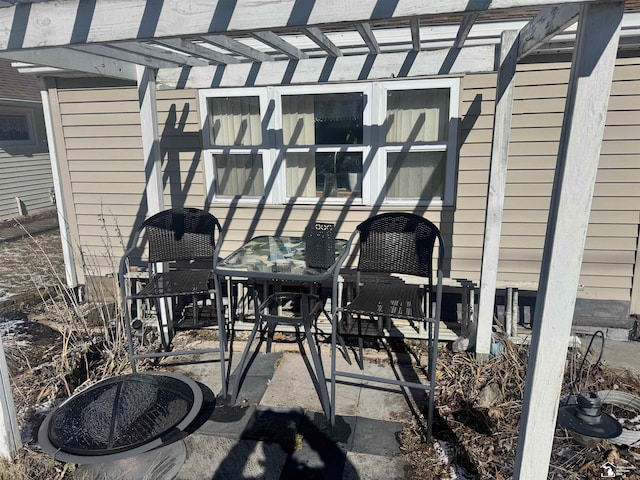 view of patio with a pergola