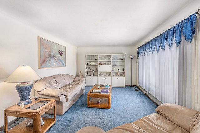 living room with carpet flooring