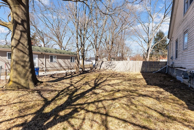 view of yard with fence