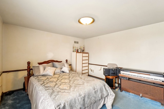 bedroom featuring visible vents and carpet floors