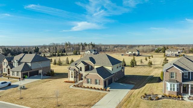 aerial view with a residential view