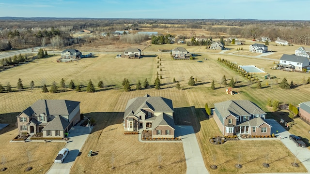 aerial view with a residential view and a rural view