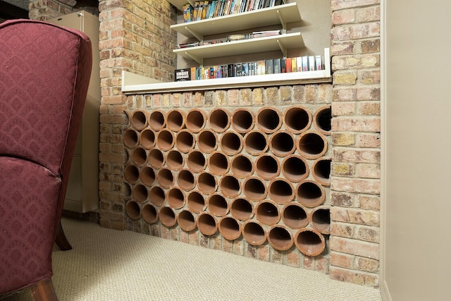 wine area with carpet floors