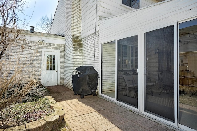 view of patio featuring grilling area