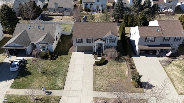 drone / aerial view featuring a residential view