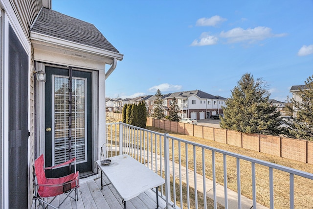 balcony with a residential view