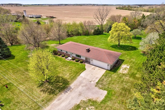 aerial view with a rural view